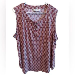 Jones Studio Sleeveless Plus Size Top Blouse Sz 3X